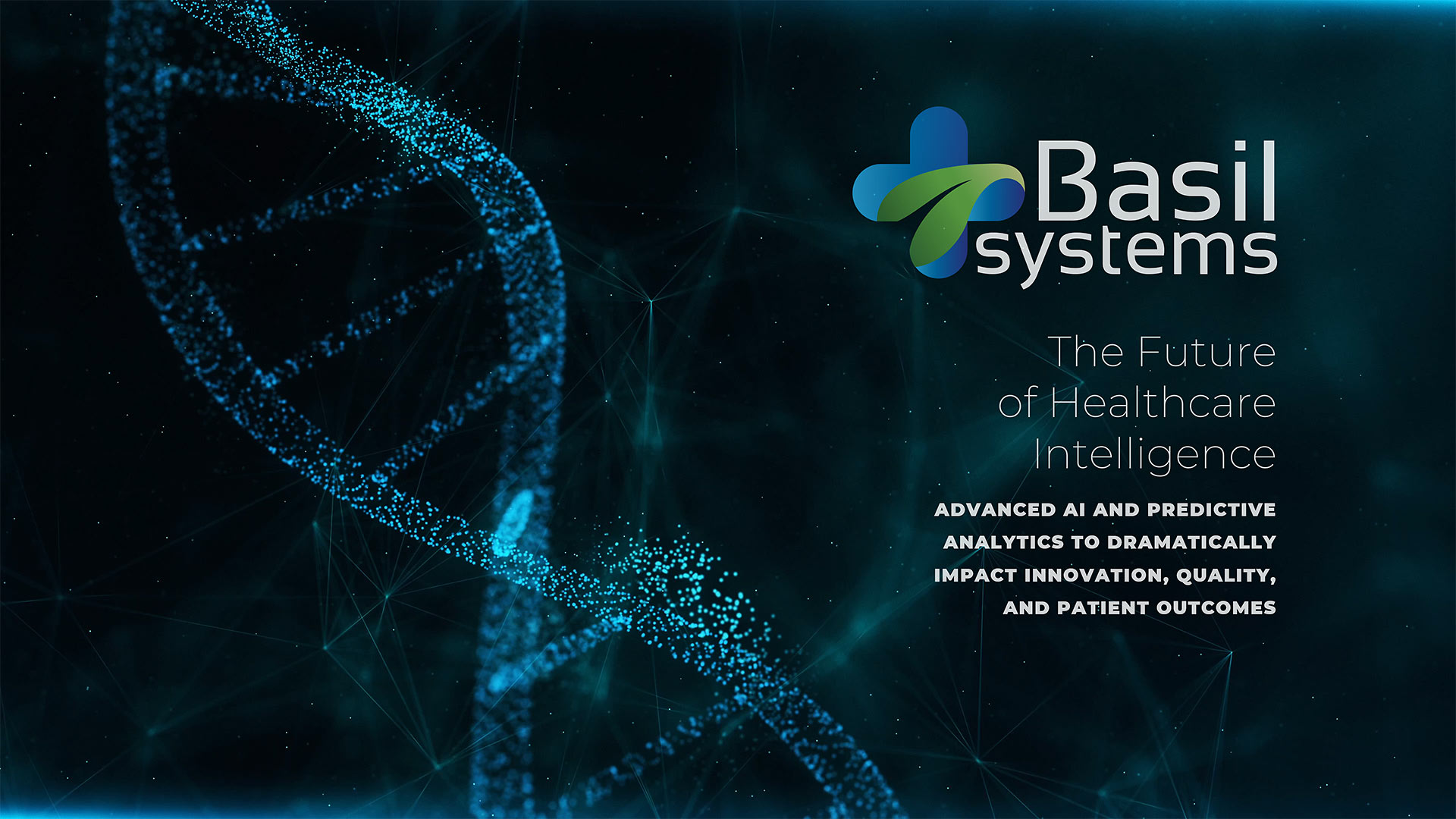 The title slide for a complex medtech presentation on AI, used as an example in a guide on how to simplify a technical pitch for investors.