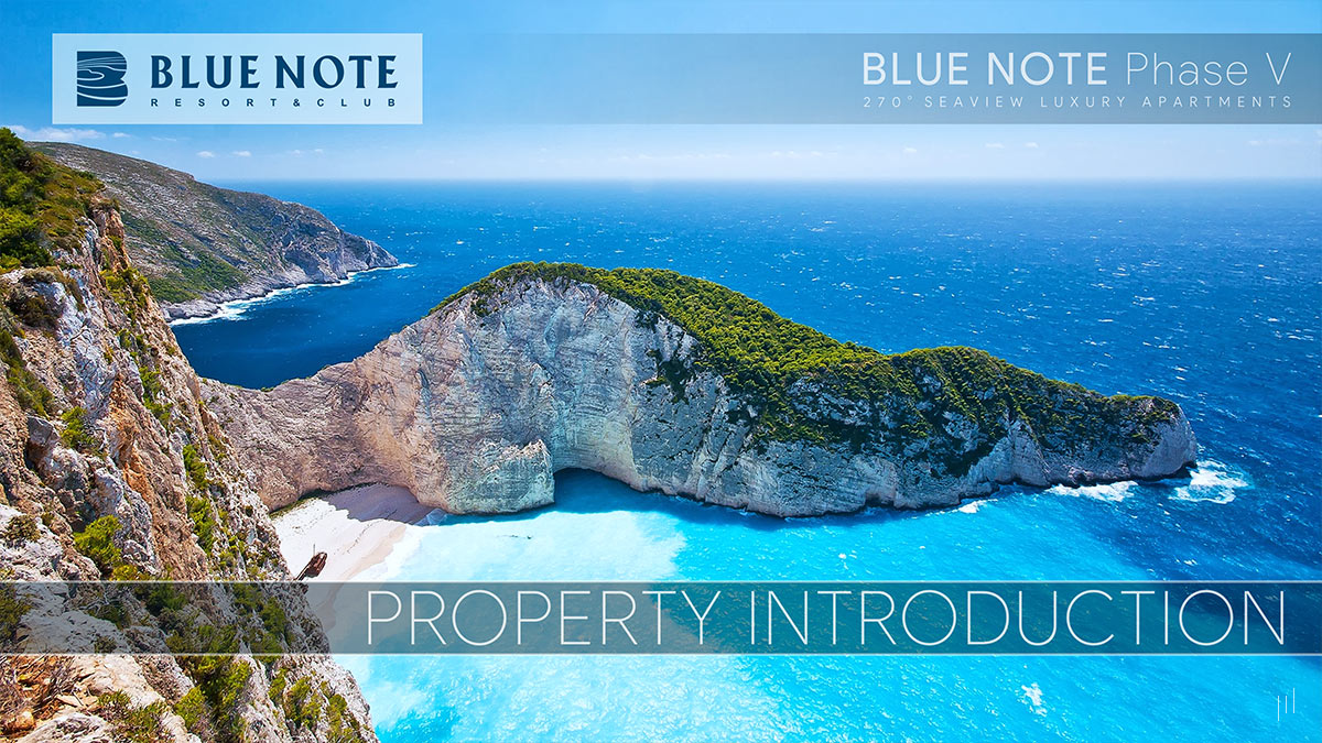Blue Note Phase V – Slide providing an overview of the development’s key features and amenities.